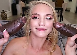 Cute teen sucks with the addition of fucks 2 outrageous uncultivated cocks